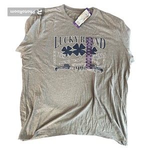 Lucky Brand Men's Lightweight Short Sleeve Graphic T-Shirt Size XXL Grey NEW